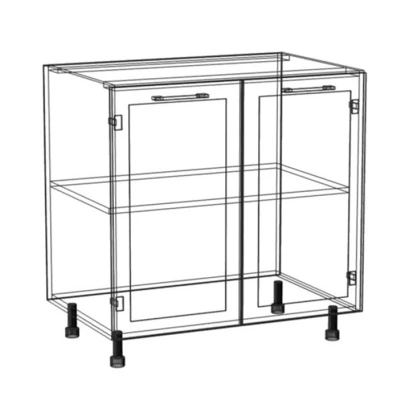 Dvoudveřová kuchyňská skříňka ARACY - šířka 80 cm, šedá / bílá, nožky 15 cm