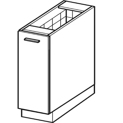 Výsuvná skříňka ARACY - šířka 20 cm, šedá / bílá, nožky 10 cm