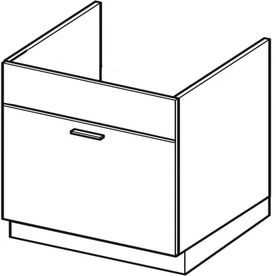 Dřezová skříňka se šuplíkem ARACY - šířka 80 cm, šedá / bílá, nožky 10 cm