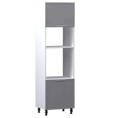 Kuchyňská skříň na vestavné spotřebiče ARACY - šířka 60 cm, šedá / bílá, nožky 15 cm