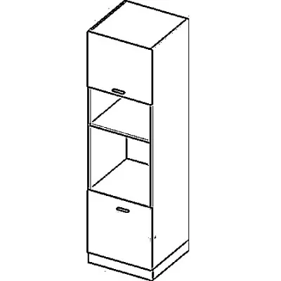 Kuchyňská skříň na vestavné spotřebiče ARACY - šířka 60 cm, bílá, nožky 15 cm