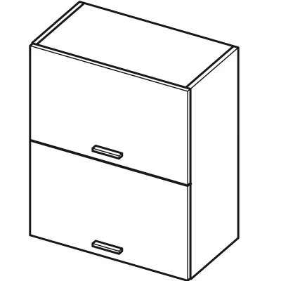 Dvoudveřová závěsná skříňka ARACY - šířka 60 cm, šedá / bílá