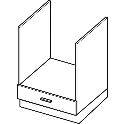 Skříňka pro vestavnou troubu ARACY - šířka 60 cm, šedá / bílá, nožky 15 cm