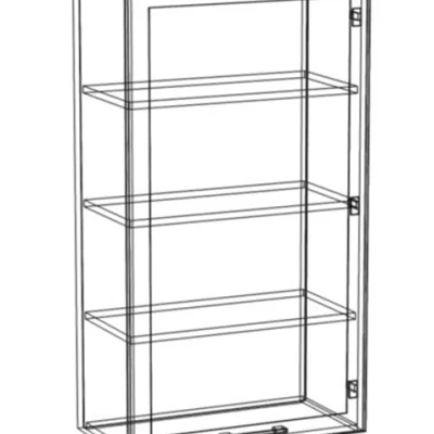 Policová kuchyňská skříňka ARACY - šířka 60 cm, šedá / bílá