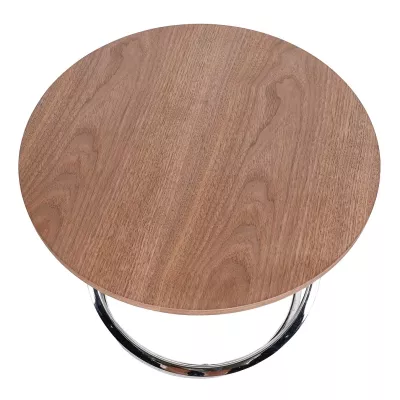 Odkládací stolek DIDIER - ořech / chrom
