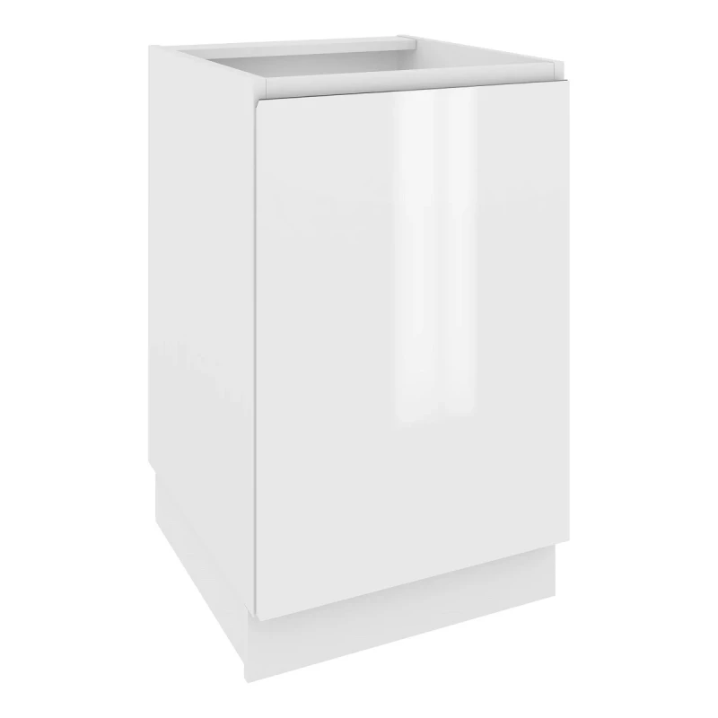 Dolní kuchyňská skříňka IRENA - šířka 50 cm, lesklá bílá / bílá, nožky 15 cm