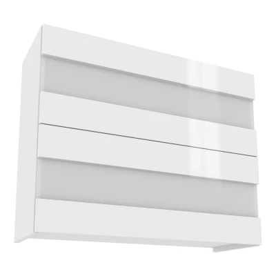 Prosklená kuchyňská skříňka IRENA - šířka 90 cm, lesklá bílá