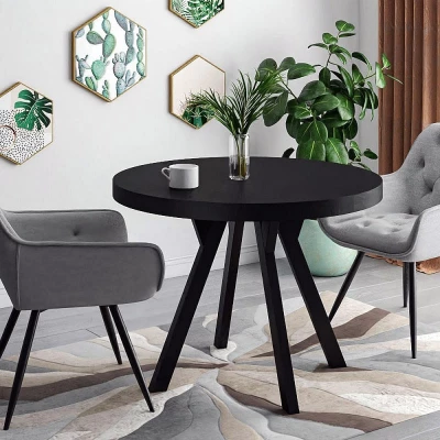 Kulatý rozkládací stůl TITUS - černý / černý