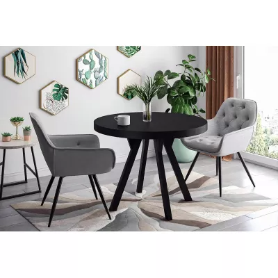 Kulatý rozkládací stůl TITUS - černý / černý