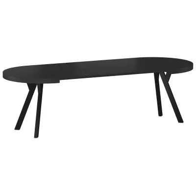 Kulatý rozkládací stůl TITUS - černý / černý