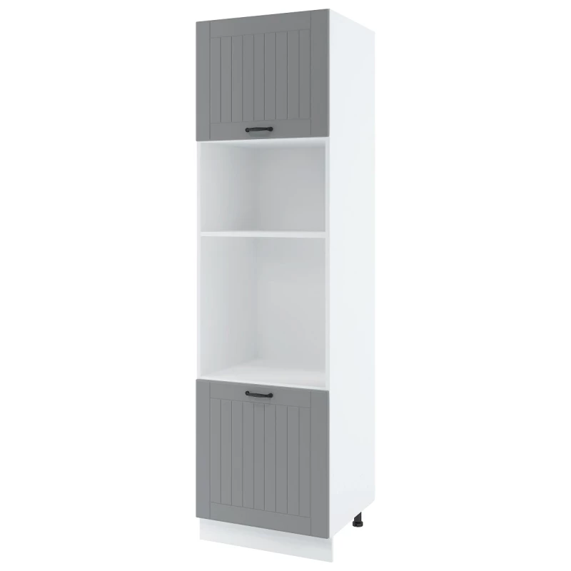 Kuchyňská skříň na vestavné spotřebiče LESJA - šířka 60 cm, šedá / bílá, nožky 15 cm