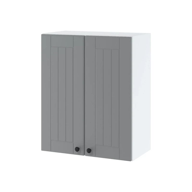 Horní dvoudveřová skříňka LESJA - šířka 60 cm, šedá / bílá