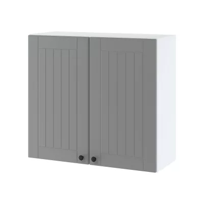 Horní kuchyňská skříňka LESJA - šířka 80 cm, šedá / bílá