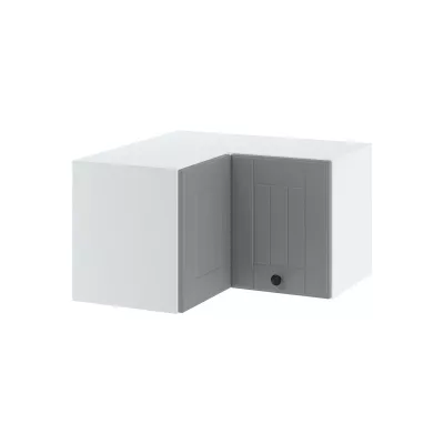 Horní rohová skříňka LESJA - šířka 60 cm, šedá / bílá