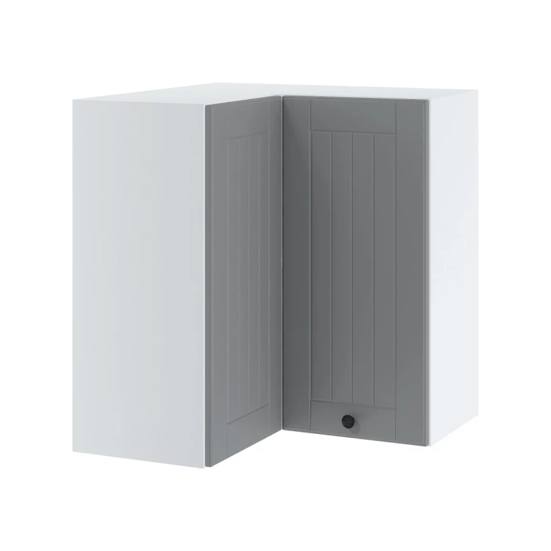 Kuchyňská rohová skříňka LESJA - šířka 65 cm, šedá / bílá