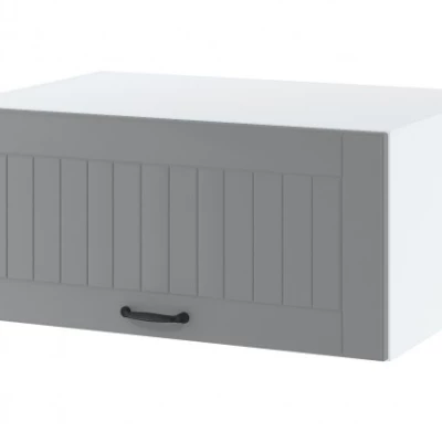 Kuchyňská závěsná skříňka LESJA - šířka 80 cm, šedá / bílá