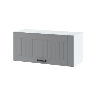 Závěsná kuchyňská skříňka LESJA - šířka 80 cm, šedá / bílá
