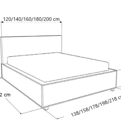 VÝPRODEJ - Čalouněná postel s úložným prostorem a osvětlením 120x200 LEXI - bílá eko kůže