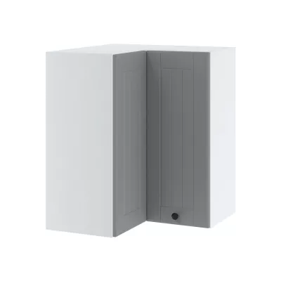 Rohová kuchyňská skříňka LESJA - šířka 65 cm, šedá / bílá