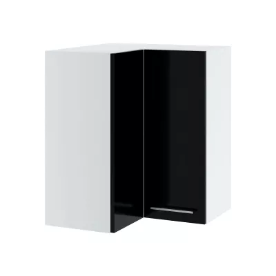 Kuchyňská rohová skříňka ZAHARA - šířka 60 cm, lesklá černá / bílá