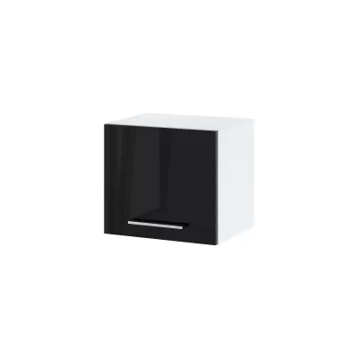 Závěsná kuchyňská skříňka ZAHARA - šířka 40 cm, lesklá černá / bílá