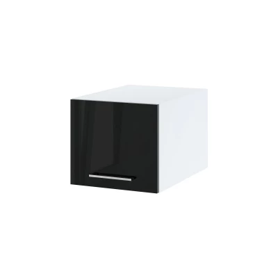 Kuchyňská závěsná skříňka ZAHARA - šířka 40 cm, lesklá černá / bílá