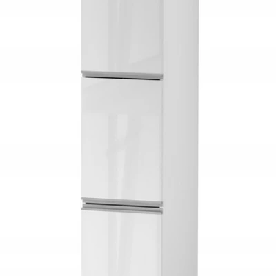 Potravinová skříň ADAMA - šířka 40 cm, lesklá bílá / bílá, nožky 10 cm