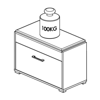 VÝPRODEJ - Úzký sedací botník s dvířky RUAN - světlá sonoma
