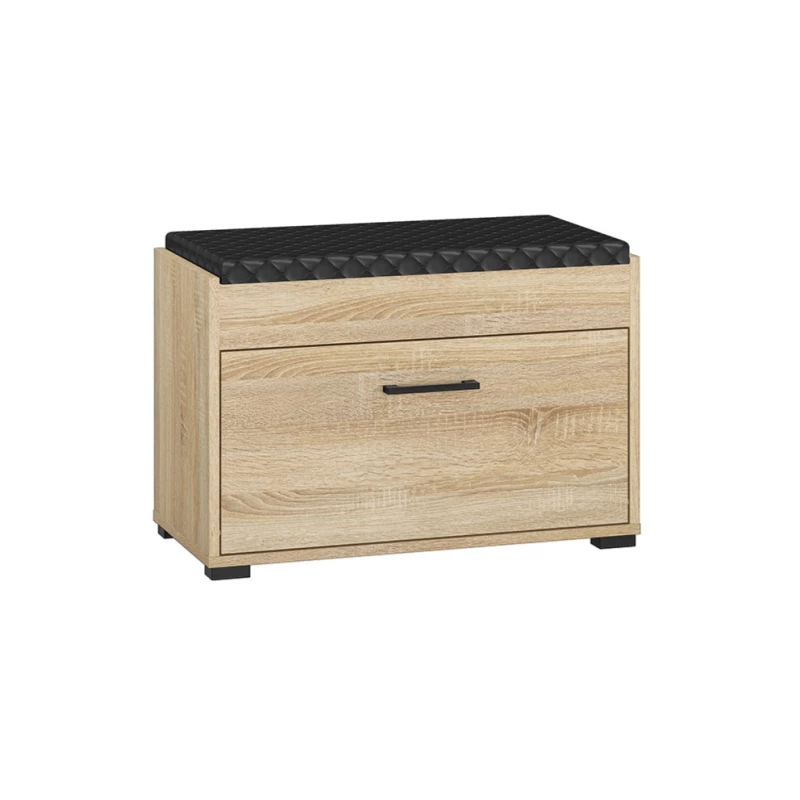 VÝPRODEJ - Úzký sedací botník s dvířky RUAN - světlá sonoma