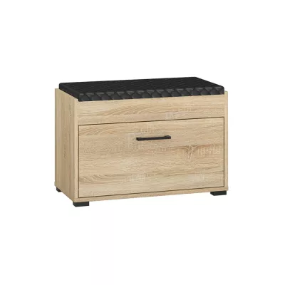 VÝPRODEJ - Úzký sedací botník s dvířky RUAN - světlá sonoma