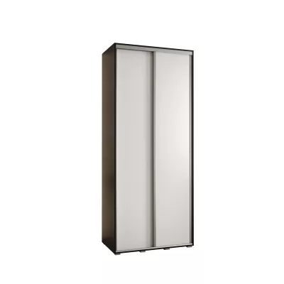 Šatní skříň ASIRI 1 - 100/45 cm, černá / bílá / stříbrná