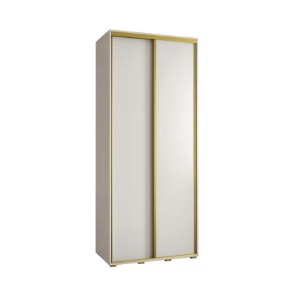 Šatní skříň ASIRI 1 - 100/45 cm, bílá / zlatá