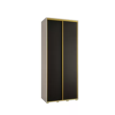 Šatní skříň ASIRI 1 - 100/45 cm, bílá / černá / zlatá