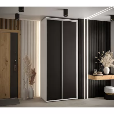 Šatní skříň ASIRI 1 - 100/60 cm, bílá / černá / stříbrná