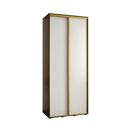 Šatní skříň ASIRI 1 - 100/60 cm, černá / bílá / zlatá