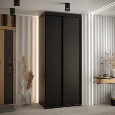 Šatní skříň ASIRI 1 - 110/60 cm, černá / černá