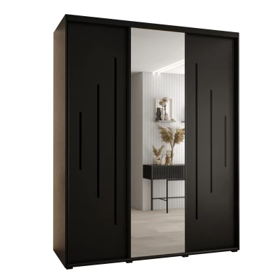 Šatní skříň ASIRI 13 - 190/60 cm, černá / černá