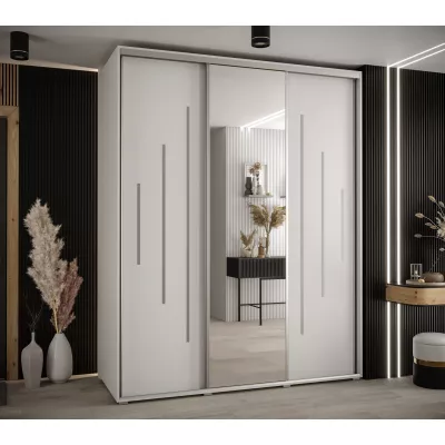 Šatní skříň ASIRI 13 - 190/60 cm, bílá / stříbrná