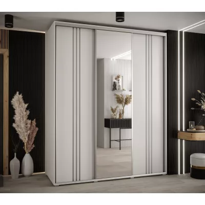 Šatní skříň ASIRI 7 - 200/45 cm, bílá / stříbrná