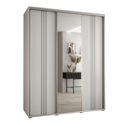 Šatní skříň ASIRI 7 - 200/45 cm, bílá / stříbrná