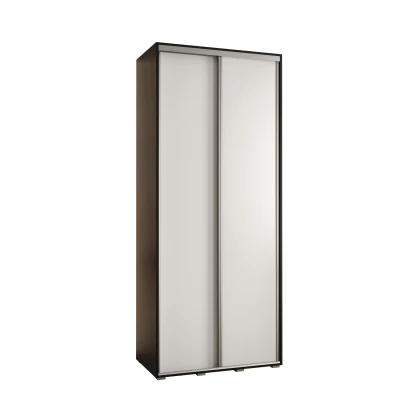 Šatní skříň ASIRI 1 - 110/45 cm, černá / bílá / stříbrná