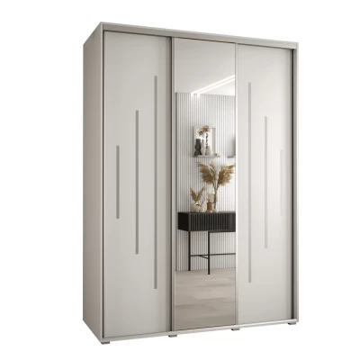 Šatní skříň ASIRI 13 - 180/60 cm, bílá / stříbrná