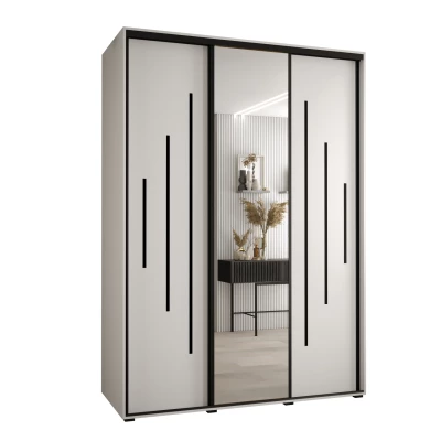 Šatní skříň ASIRI 13 - 170/60 cm, bílá / černá