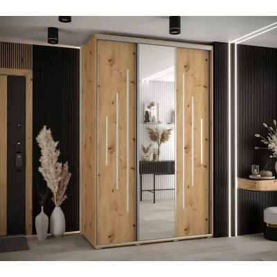 Šatní skříň ASIRI 13 - 160/60 cm, dub artisan / stříbrná