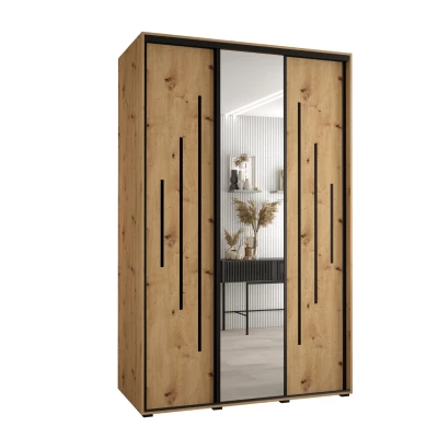 Šatní skříň ASIRI 13 - 160/60 cm, dub artisan / černá