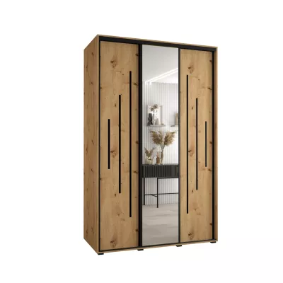 Šatní skříň ASIRI 13 - 160/60 cm, dub artisan / černá