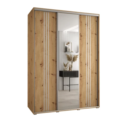 Šatní skříň ASIRI 7 - 180/60 cm, dub artisan / stříbrná