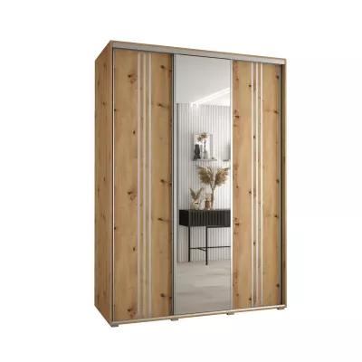 Šatní skříň ASIRI 7 - 180/60 cm, dub artisan / stříbrná