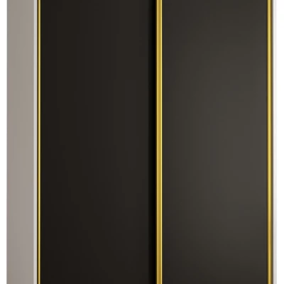 Šatní skříň ASIRI 1 - 130/45 cm, bílá / černá / zlatá