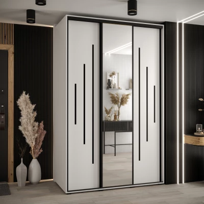 Šatní skříň ASIRI 13 - 160/60 cm, bílá / černá